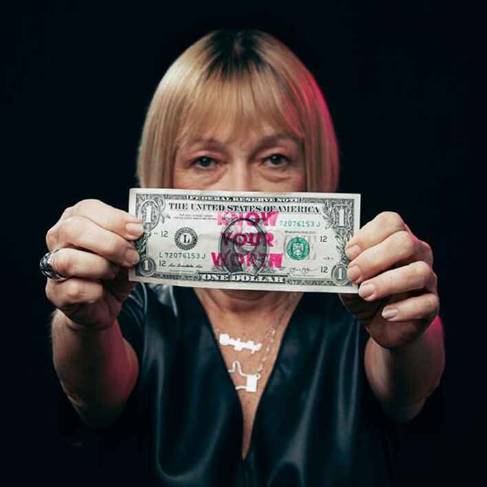 Cindy Gallop speaking at an event.